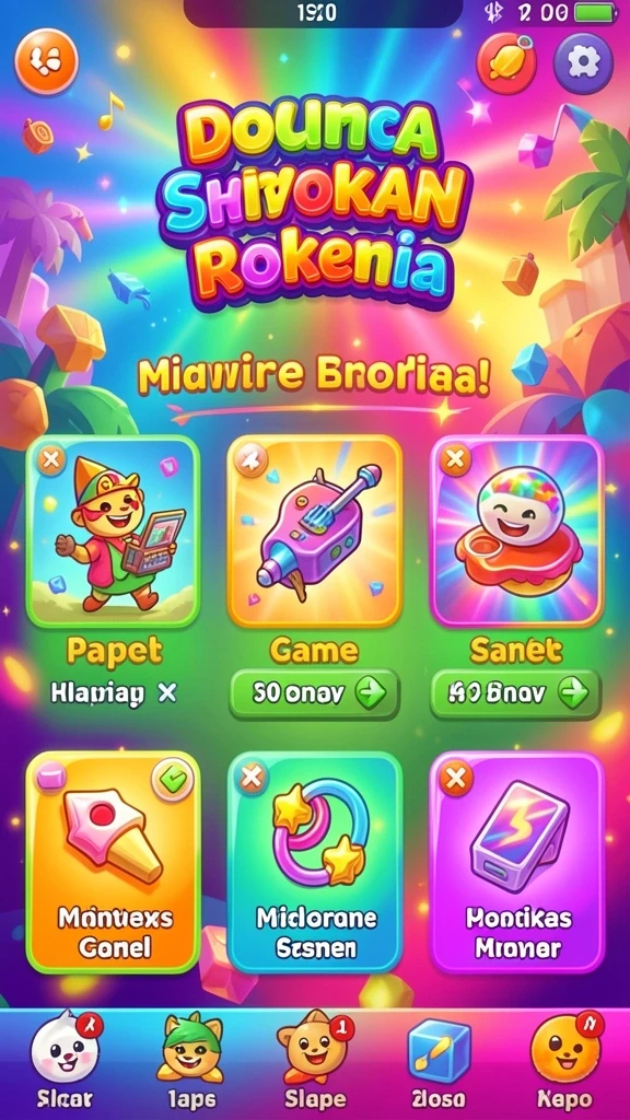 Dalam daftar item, tunjukkan berbagai senjata yang tersedia.