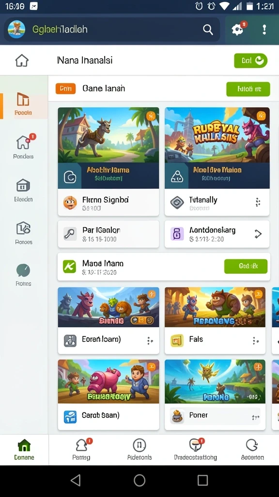 Screenshot dari berbagai pilihan permainan slot.