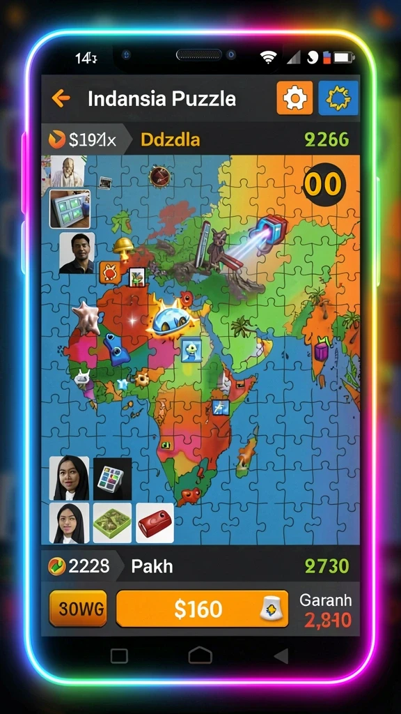 Tampilan menu utama aplikasi IDRGAME yang menarik.