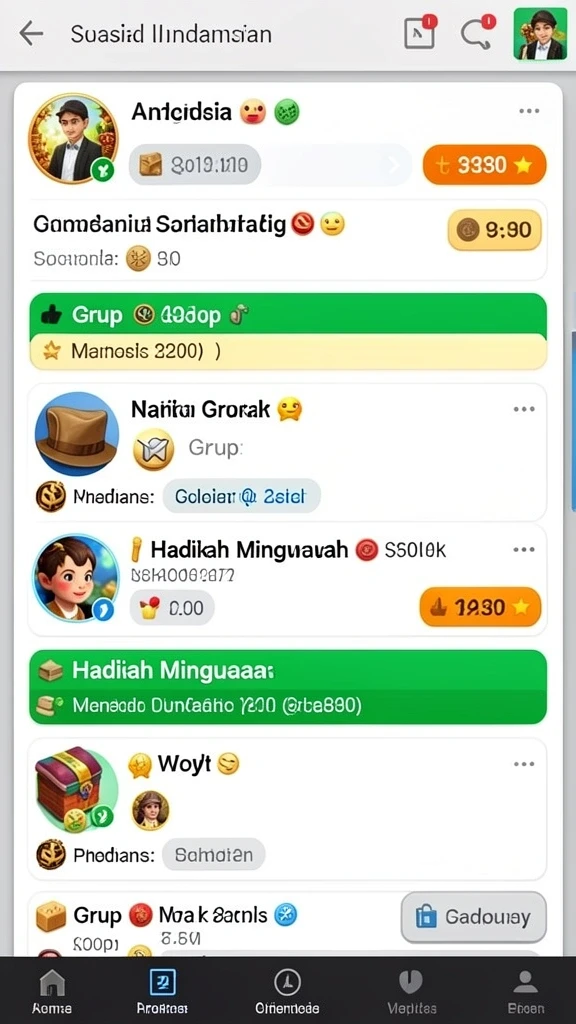 Tampilan antarmuka game yang intuitif.
