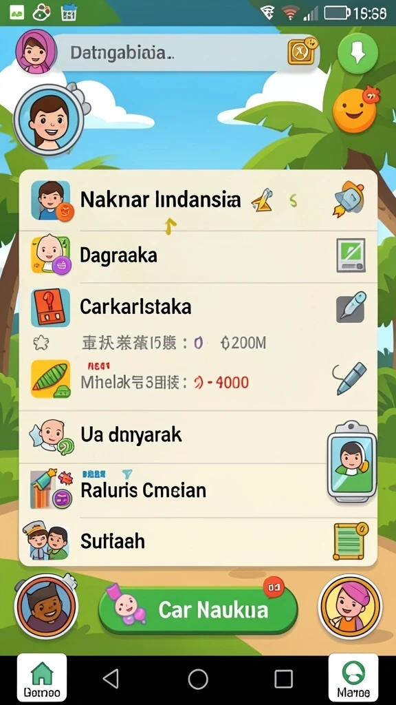 Tampilan grafis yang menarik dan cerah.