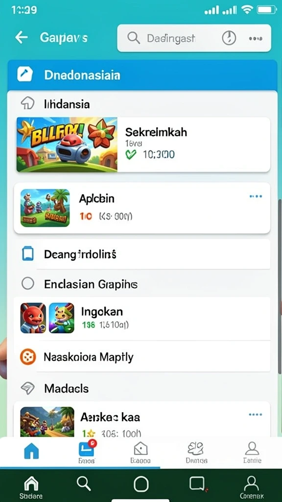 Screenshot menunjukkan tampilan menu utama yang menarik.